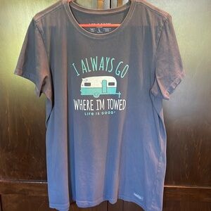 EUC Life is Good tee. Size large. Camper themed.